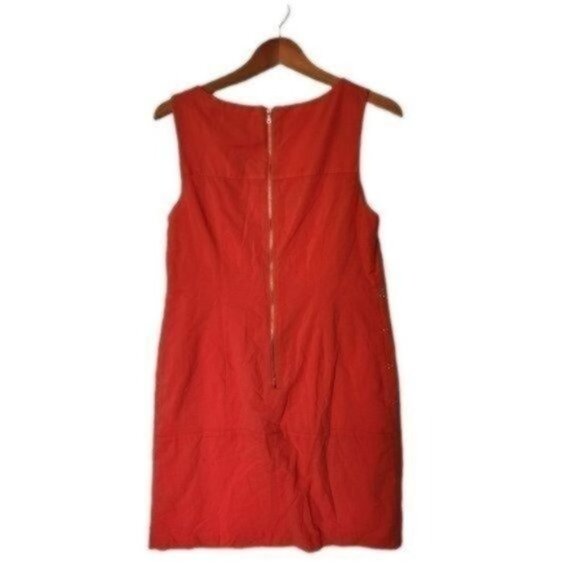 Studio One Sleeveless Crew Neckline Shift Dress Orange size‎ 8 Cotton - Picture 9 of 12